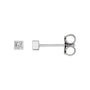 Sapphire Row Natural Diamond Princess-Cut Bezel Stud Earrings - Platinum, .07 CTW