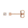 Sapphire Row Natural Diamond Princess-Cut Bezel Stud Earrings - 14K Rose Gold, .05 CTW