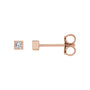 Sapphire Row Natural Diamond Princess-Cut Bezel Stud Earrings - 14K Rose Gold, .07 CTW