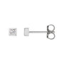 Sapphire Row Natural Diamond Princess-Cut Bezel Stud Earrings - Platinum, 1/6 CTW