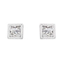 Sapphire Row Natural Diamond Princess-Cut Bezel Stud Earrings - Platinum, 1/6 CTW (view 2)