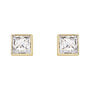 Sapphire Row Natural Diamond Princess-Cut Bezel Stud Earrings - 14K Yellow Gold, 1/5 CTW (view 2)
