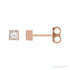 Sapphire Row Natural Diamond Princess-Cut Bezel Stud Earrings - 14K Rose Gold, 1/5 CTW