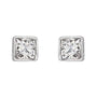 Sapphire Row Natural Diamond Princess-Cut Bezel Stud Earrings - 14K White Gold, .05 CTW (view 2)