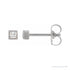 Sapphire Row Natural Diamond Princess-Cut Bezel Stud Earrings - 14K White Gold