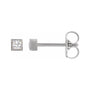 Sapphire Row Natural Diamond Princess-Cut Bezel Stud Earrings - 14K White Gold