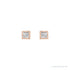 Sapphire Row Natural Diamond Princess-Cut Bezel Stud Earrings - 14K Rose Gold (view 2)