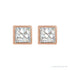 Sapphire Row Natural Diamond Princess-Cut Bezel Stud Earrings - 14K Rose Gold (view 2)