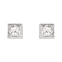 Sapphire Row Natural Diamond Princess-Cut Bezel Stud Earrings - 14K White Gold, 1/5 CTW (view 2)