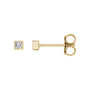 Sapphire Row Natural Diamond Princess-Cut Bezel Stud Earrings - 14K Yellow Gold, .07 CTW