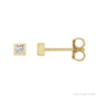 Sapphire Row Lab-Grown Diamond Princess-Cut Bezel Stud Earrings - 14K Yellow Gold