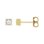 Sapphire Row Lab-Grown Diamond Princess-Cut Bezel Stud Earrings - 14K Yellow Gold