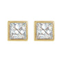 Sapphire Row Lab-Grown Diamond Princess-Cut Bezel Stud Earrings - 14K Yellow Gold (view 2)
