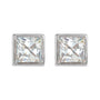 Sapphire Row Lab-Grown Diamond Princess-Cut Bezel Stud Earrings - 14K White Gold (view 2)