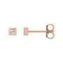 Sapphire Row Lab-Grown Diamond Princess-Cut Bezel Stud Earrings - 14K Rose Gold