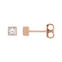 Sapphire Row Lab-Grown Diamond Princess-Cut Bezel Stud Earrings - 14K Rose Gold