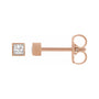 Sapphire Row Lab-Grown Diamond Princess-Cut Bezel Stud Earrings - 14K Rose Gold