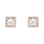 Sapphire Row Lab-Grown Diamond Princess-Cut Bezel Stud Earrings - 14K Rose Gold (view 2)