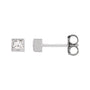 Sapphire Row Lab-Grown Diamond Princess-Cut Bezel Stud Earrings - 14K White Gold, 5/8 CTW