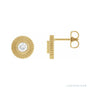 Sapphire Row Natural Diamond Starburst Stud Earrings - 14K Yellow Gold