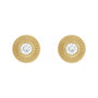 Sapphire Row Natural Diamond Starburst Stud Earrings - 14K Yellow Gold (view 2)