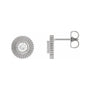 Sapphire Row Natural Diamond Starburst Stud Earrings - 14K White Gold