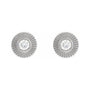 Sapphire Row Natural Diamond Starburst Stud Earrings - 14K White Gold (view 2)