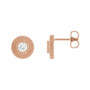 Sapphire Row Natural Diamond Starburst Stud Earrings - 14K Rose Gold