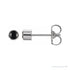 Sapphire Row Natural Gemstone Round Bezel Stud Earrings - Black Onyx, 14K White Gold