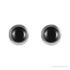 Sapphire Row Natural Gemstone Round Bezel Stud Earrings - Black Onyx, 14K White Gold (view 2)