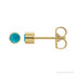Sapphire Row Natural Gemstone Round Bezel Stud Earrings - Turquoise, 14K Yellow Gold