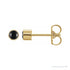 Sapphire Row Natural Gemstone Round Bezel Stud Earrings - Black Onyx, 14K Yellow Gold