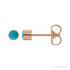 Sapphire Row Natural Gemstone Round Bezel Stud Earrings - Turquoise, 14K Rose Gold