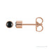 Sapphire Row Natural Gemstone Round Bezel Stud Earrings - Black Onyx, 14K Rose Gold
