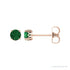 Sapphire Row Natural Prong-Set Gemstone Stud Earrings - Emerald, 14K Rose Gold, 4 mm