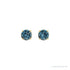 Sapphire Row Natural Prong-Set Gemstone Stud Earrings - Swiss Blue Topaz, 14K Yellow Gold, 4 mm (view 2)