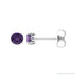 Sapphire Row Natural Prong-Set Gemstone Stud Earrings - Amethyst, 14K White Gold