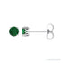 Sapphire Row Natural Prong-Set Gemstone Stud Earrings - Emerald, 14K White Gold