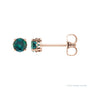 Sapphire Row Lab-Grown Prong-Set Gemstone Stud Earrings - Alexandrite, 14K Rose Gold, 6 mm