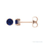 Sapphire Row Lab-Grown Prong-Set Gemstone Stud Earrings - Blue Sapphire, 14K Rose Gold, 6 mm