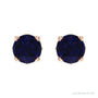 Sapphire Row Lab-Grown Prong-Set Gemstone Stud Earrings - Blue Sapphire, 14K Rose Gold, 6 mm (view 2)