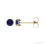 Sapphire Row Lab-Grown Prong-Set Gemstone Stud Earrings - Blue Sapphire, 14K Yellow Gold