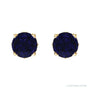 Sapphire Row Lab-Grown Prong-Set Gemstone Stud Earrings - Blue Sapphire, 14K Yellow Gold (view 2)