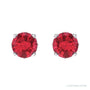 Sapphire Row Lab-Grown Prong-Set Gemstone Stud Earrings - Ruby, 14K White Gold (view 2)