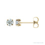 Sapphire Row Lab-Grown Prong-Set Gemstone Stud Earrings - Diamond, 14K Yellow Gold