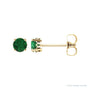 Sapphire Row Lab-Grown Prong-Set Gemstone Stud Earrings - Emerald, 14K Yellow Gold