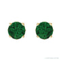 Sapphire Row Lab-Grown Prong-Set Gemstone Stud Earrings - Emerald, 14K Yellow Gold (view 2)