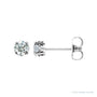 Sapphire Row Lab-Grown Prong-Set Gemstone Stud Earrings - Diamond, 14K White Gold