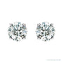 Sapphire Row Lab-Grown Prong-Set Gemstone Stud Earrings - Diamond, 14K White Gold (view 2)