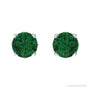 Sapphire Row Lab-Grown Prong-Set Gemstone Stud Earrings - Emerald, 14K White Gold (view 2)